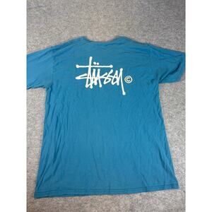 Stussy Graphic Tee T-Shirt Mens XL Blue Surf Skateboard Streetwear Retro Y2K